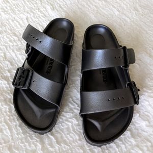 BIRKENSTOCK NWOT Arizona Anthracite EVA Jelly Plastic Sandals Silver Black